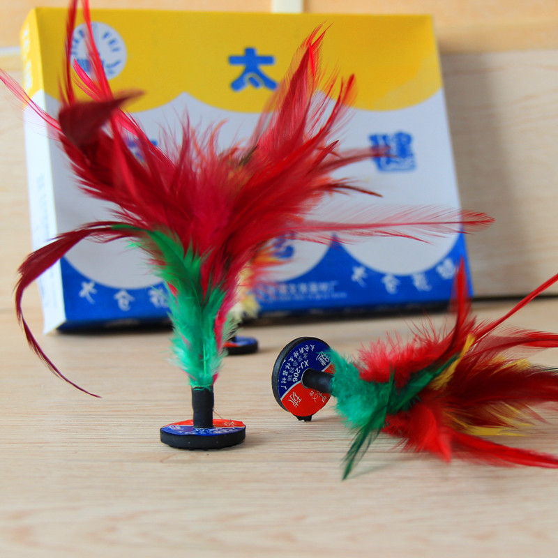 206花牛筋底鸡毛毽子耐键子太仓毽子毽子20个包邮比赛鸡毛踢毽球