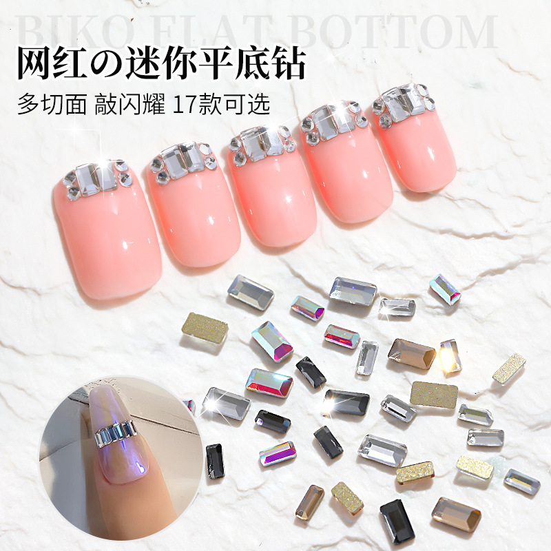 2022 nuevo Diamante de uñas de celebridades en línea en caja AB mezclado de uñas diamante plano sexo opuesto redondo DIY decoración de uñas