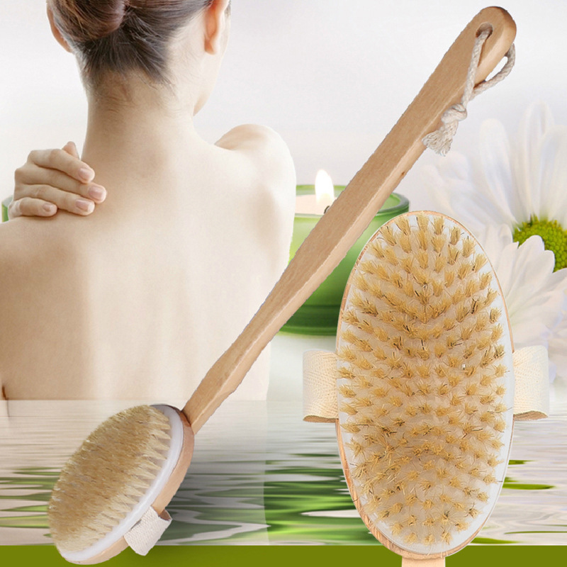 Long handle bath brush back rub back brush Bath Soft Hair brush bristle massage bath brush exfoliating back rub brush