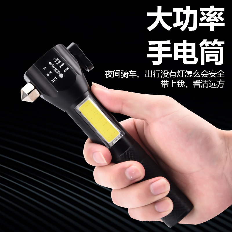 USB recargable carga de vapor de emergencia tesoro linterna solar multifunción linterna con luz lateral COB