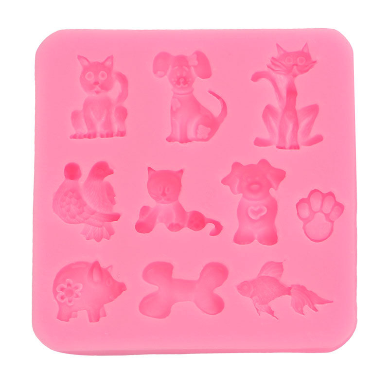 3D de dibujos animados animal fondant pastel de silicona molde DIY hornear pastel de pavo real accesorios de chocolate decorativos molde