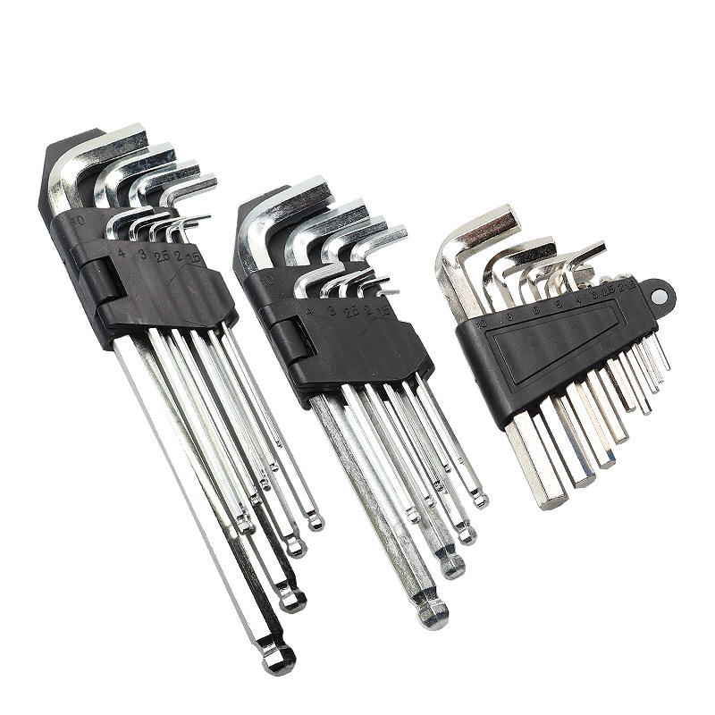 批发电镀内六角球头梅花内六方螺丝刀L型扳手六花六棱角工具套装