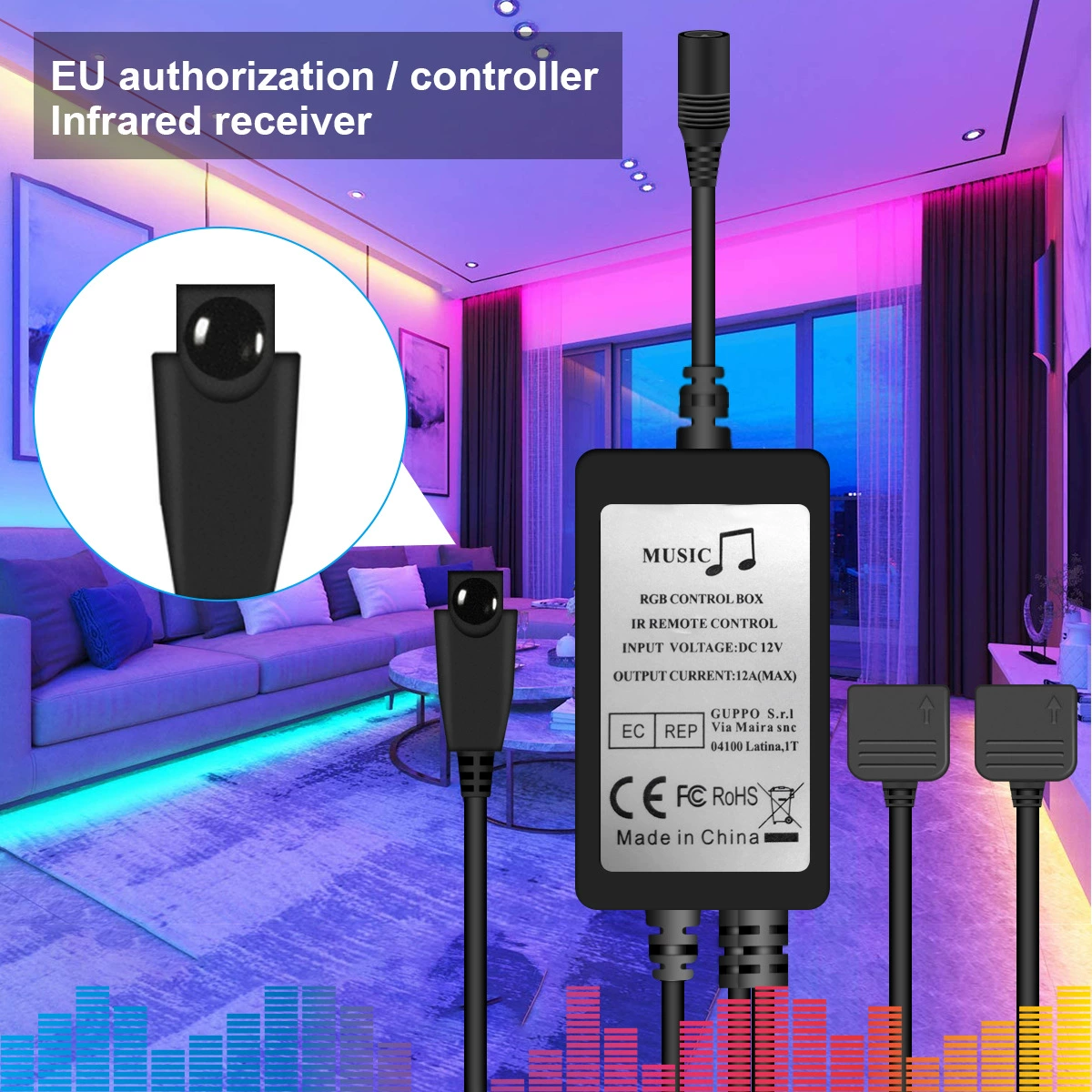 Светодиодная лента GVVVOOHOME LED с Bluetooth, лента 5050, лента-лента RGB цветная, водостойкая световая лента, музыка, таймер