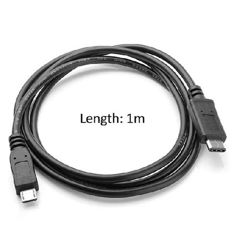 USB 3.1 Type-C data cable to Micro USB 2.0 5pin male conversion can be plugged in front and back 1 m