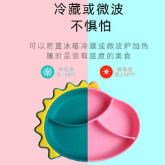 寶寶恐龍餐盤吸盤碗嬰兒硅膠吸管碗吃飯訓練叉勺圍兜兒童餐具套裝