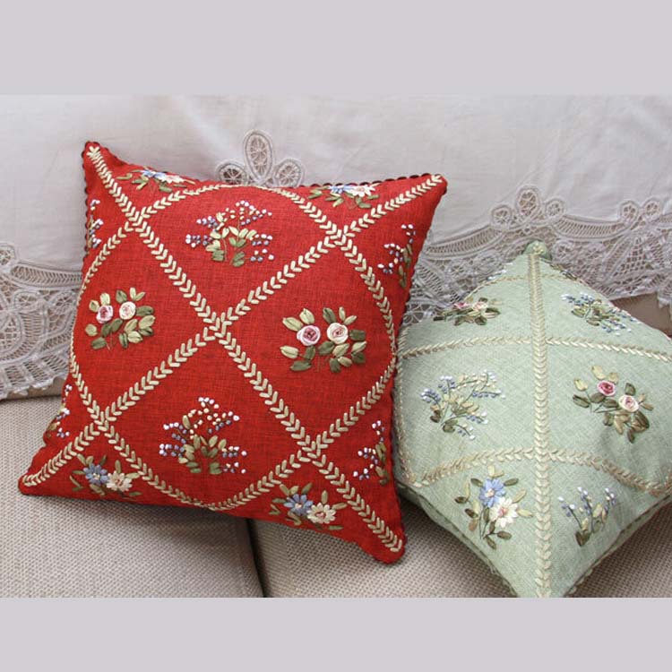 Jinhao bordado fábrica al por mayor hecho a mano bordado Cruz puntada DIY cinta bordado cojín almohada Guangzhou 04