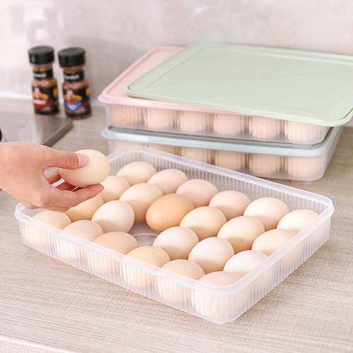 创意款厨房整理鸡蛋盒 彩色24格塑料收纳盒 防碎冰箱保鲜盒批发