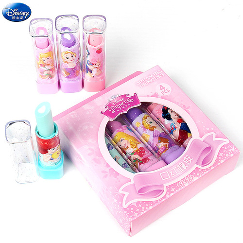 Disney Frozen Princess Lipstick Eraser Cute Cartoon Lipstick Style Girls Elementary School Eraser