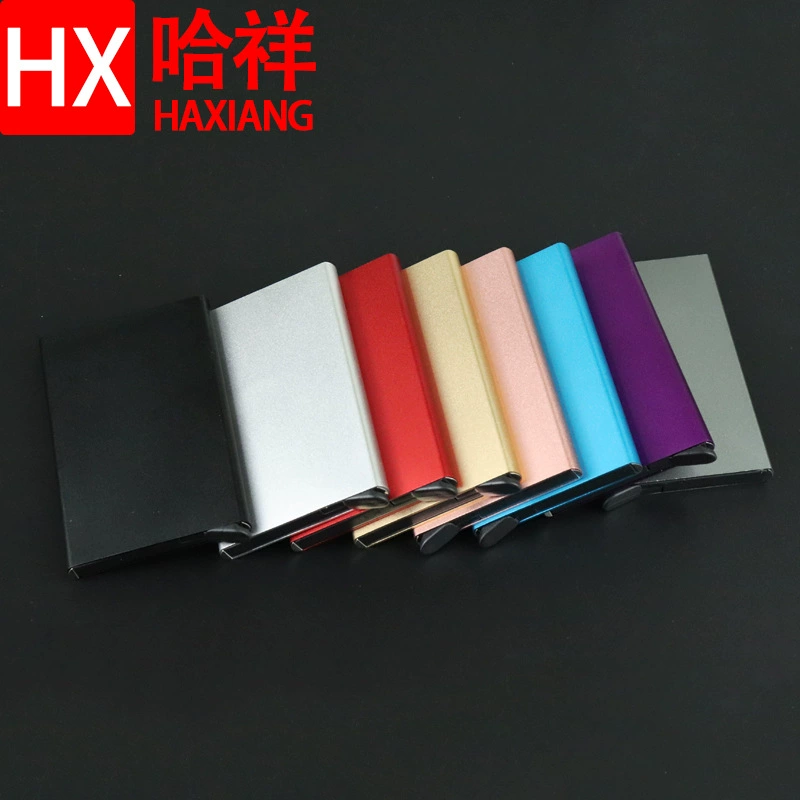 Автоматический всплывающий чехол для визитных карточек для мужчин и женщин, зажим для карт, противоугонная щетка, защита от размагничивания, коробка для банковских карт, металлическая крышка для карт