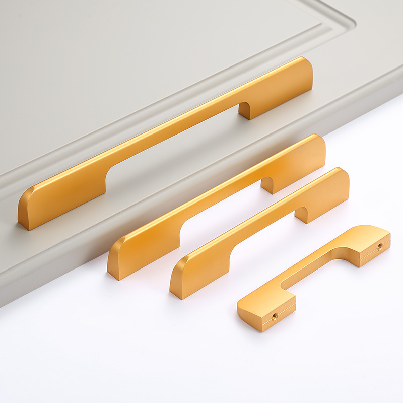 Moderno minimalista bala de aleación de aluminio sólido alargado armario puerta manija oro zapato gabinete negro puerta manija