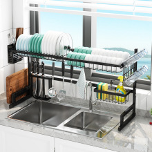 不锈钢厨房水槽可伸缩置物架碗架碗筷碗碟架水池上餐具收纳架子