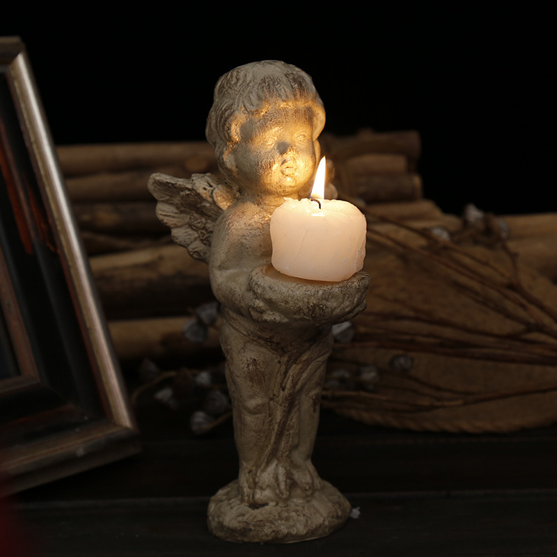 Nordic retro Cupid angel candlestick decorative ornament grocery…