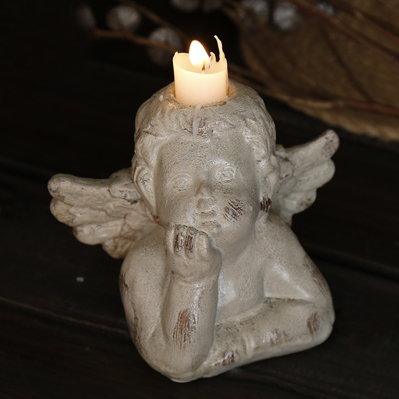 Nordic retro Cupid angel candlestick decorative ornament grocery…