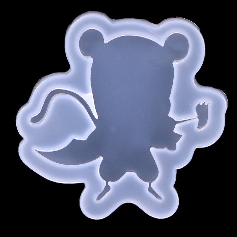 Espejo 7 gato gatito Fox ciervos resina UV cristal epoxi molde DIY accesorios de la joyería parche herramienta