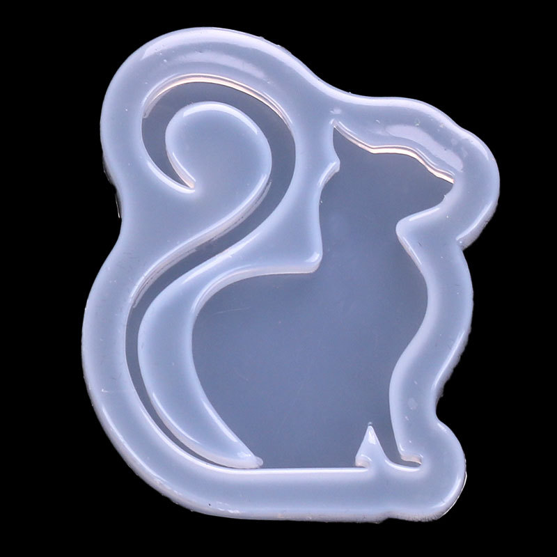 Espejo 7 gato gatito Fox ciervos resina UV cristal epoxi molde DIY accesorios de la joyería parche herramienta