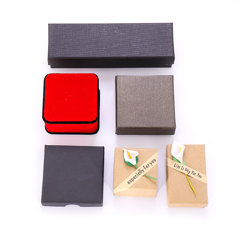 Moda exquisita caja de joyería anillo collar pulsera embalaje caja de papel caja de regalo de almacenamiento al por mayor