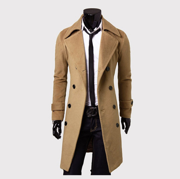 demi-season long trench coat