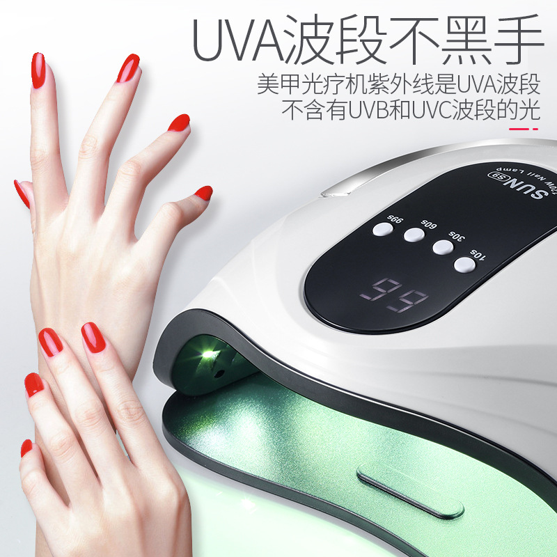 Cross-Border dedicated to double light source UV nail lamp portable nail polish dryer intelligent phototherapy lamp can be a generation of hair