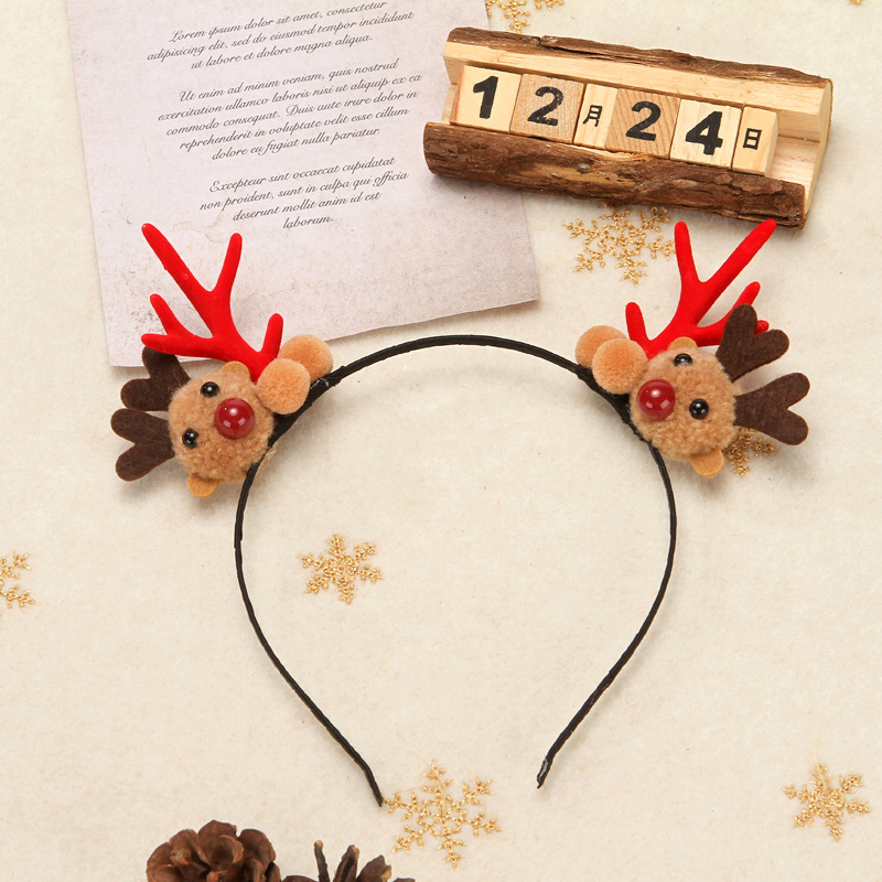 양모 새끼 사슴-빨간 머리띠