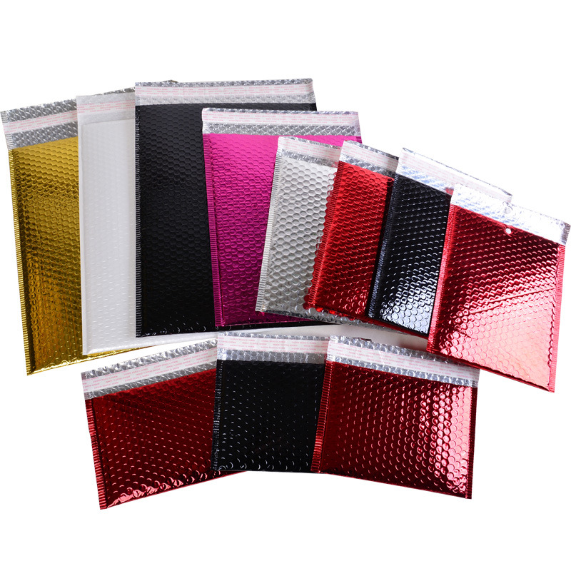 Bolso expreso de espuma de película de aluminio engrosado bolso de burbuja a prueba de golpes de color al por mayor bolsa de embalaje de ropa fabricante de bolsa de espuma engrosada