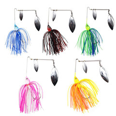 17g Water-Repellent Board Composite Sequin Spinner with Beard, Lead Head, Skirt, and Soft Lure for Bass & Muskellunge