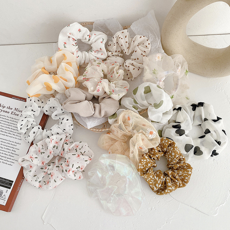 INS cerdo blanco intestino grueso anillo de pelo Super Niña de hadas Corea del Sur Internet celebridad mismo estilo BM intestino grueso anillo de pelo simple cuerda de pelo accesorios para el cabello