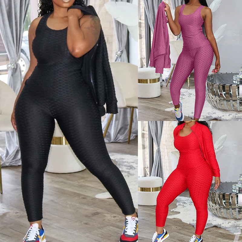 ZL1422 in stock autumn and winter independent station women's sexy long-sleeved jacket yoga vest sports trousers suit