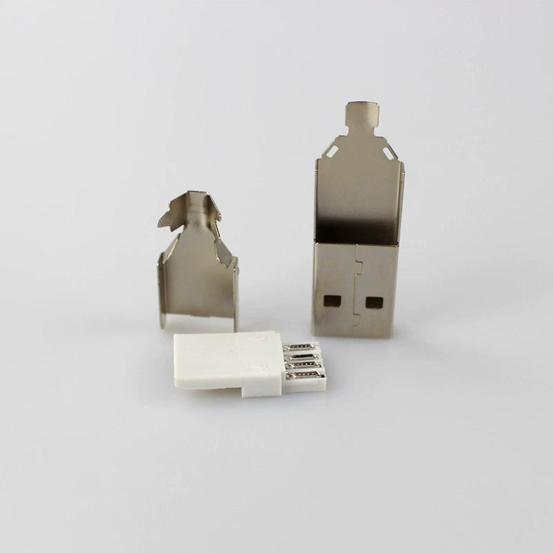 Поставка высококачественного USB-A штекер 2.0 комплект из трех частей, разъем для флешки USB 2.0 проводной кабель данных со штекером