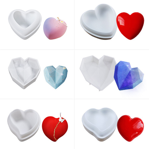 Sanxin Diamond Love French Mousse Cake Silicone Mold DIY Heart-Shaped Chocolate Jelly Baking Tool