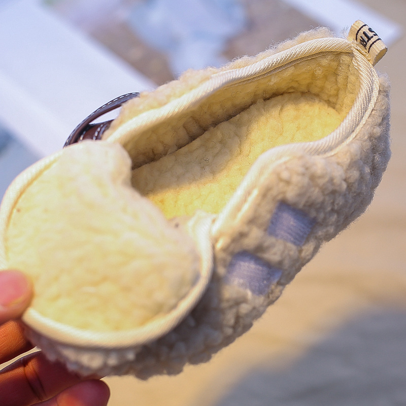 Zapatos de Invierno 2024 para Niñas, Zapatos Cálidos de Lana para Niñas, Mocasines de Lana de Cordero para Bebés, Algodón Grueso para Mayor Calidez