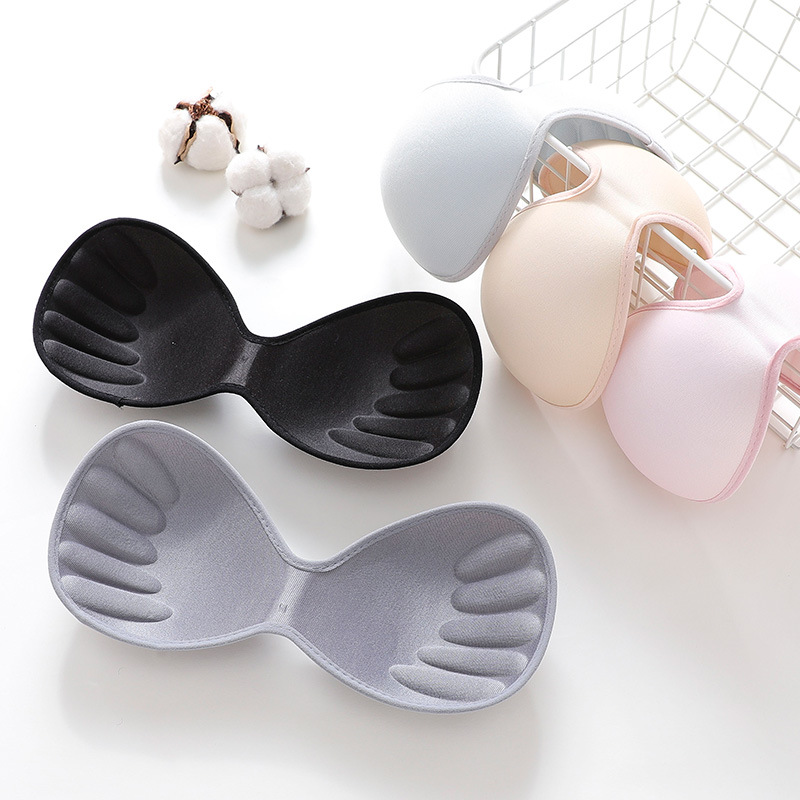 Nueva almohadilla en el pecho de una pieza de inserción de cinco dedos Taza de algodón Tazón sin costuras transpirable de alta elasticidad de una pieza de tranquilidad ropa interior sujetador pad
