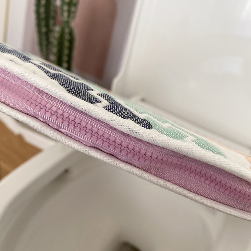 Brie Time Pure Cotton Gauze Toilet Seat Gasket Four Seasons Waterproof Zipper Soft Seat Toilet Cover