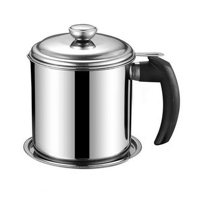 304 FILTRO DE ACERO INOXIDABLE olla de aceite hogar botella de vertido de aceite cocina con tapa filtro tanque de aceite de cerdo tanque de aceite filtro de aceite olla