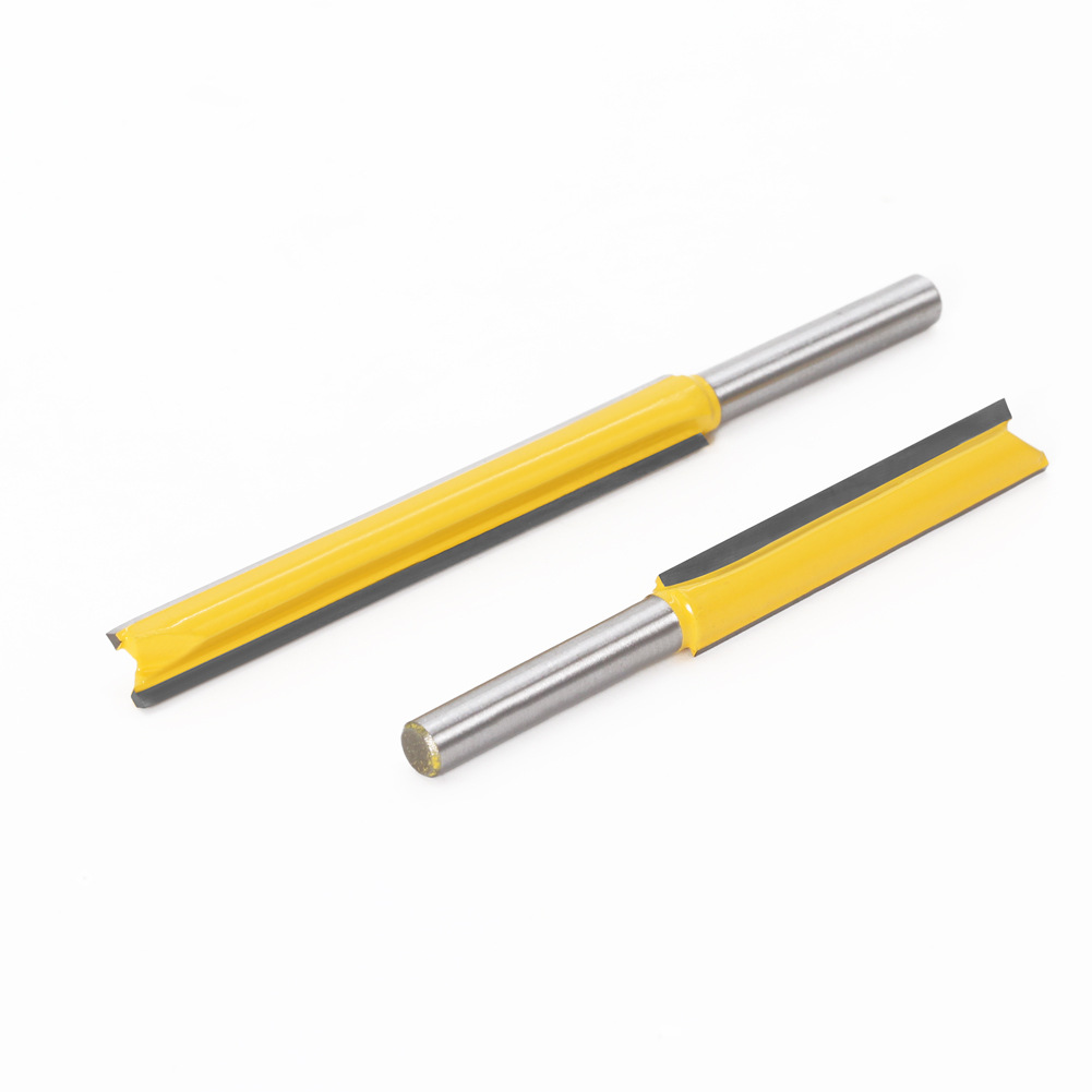 Cuchillo recto extendido con vástago de 1/4 de pulgada, cuchillo recto de doble filo, cuchillo de recorte extendido, cuchilla para máquina de recorte, cuchillo para trabajar la madera.