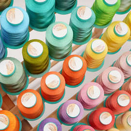 樱花牌75D/2人造丝绣花线有光套装600色手推绣娃衣电脑绣花批发线