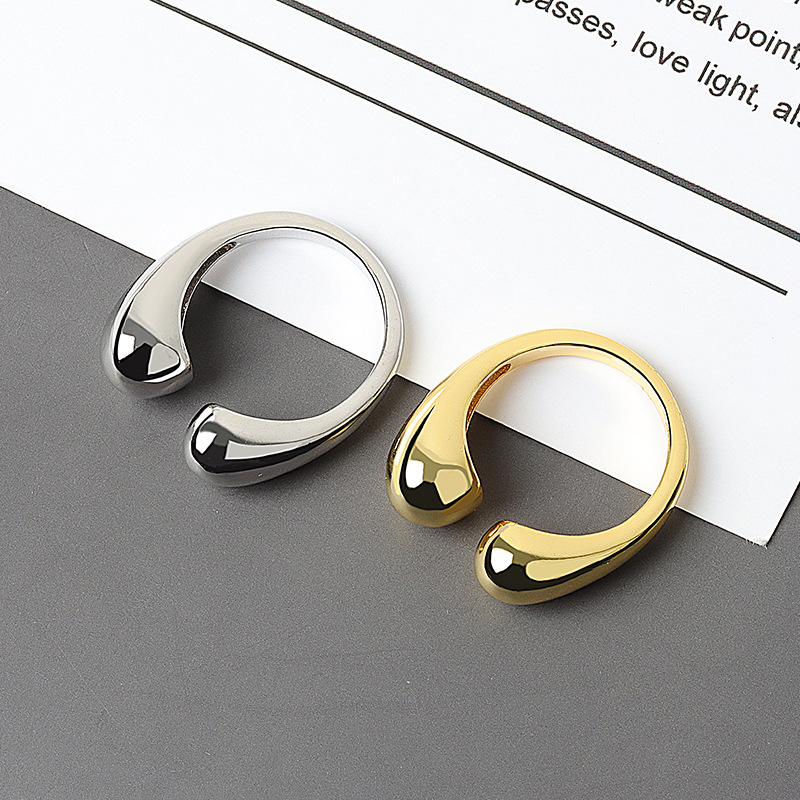 Geométrica brillante anillo de nicho femenino diseño ins moda neto rojo anillo de índice de personalidad simple anillo de cola de viento frío