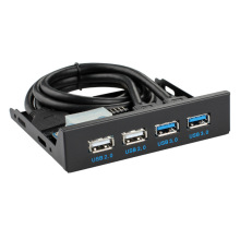 厂家直销USB2.0软驱位前置面板 3.5寸 19PIN/9针转高速USB3.0 4口