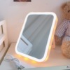 Japanese cute table big folding handheld mirror with light, internet celebrity