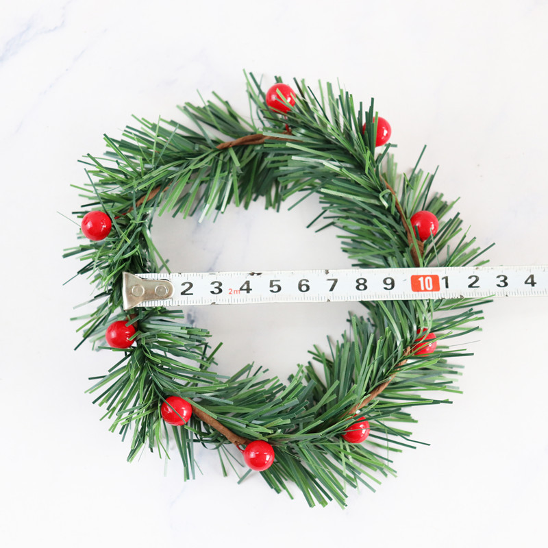 Christmas wreath simulation candle holder red berry wreath grass strip red berry pine needle home decoration price promotion_voghion.com