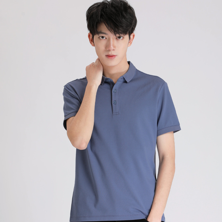 Golf personalizado camiseta de polo de manga corta para hombres camiseta de trabajo de seda camiseta publicitaria bordada camiseta de verano suelta para hombres