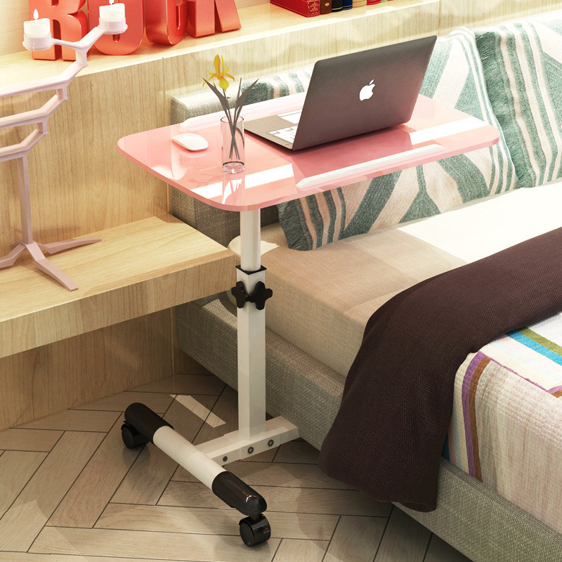 Multifunctional Lazy Small Bedside Table for Bed Folding Movable Lifting Rotating Laptop Table Simple