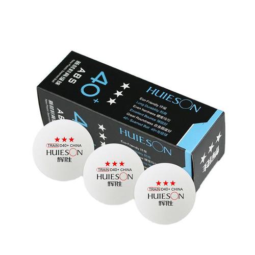 Huisheng New Materials ABS three-star table tennis 3-piece boxed professional training and competition balls with printable LOGO