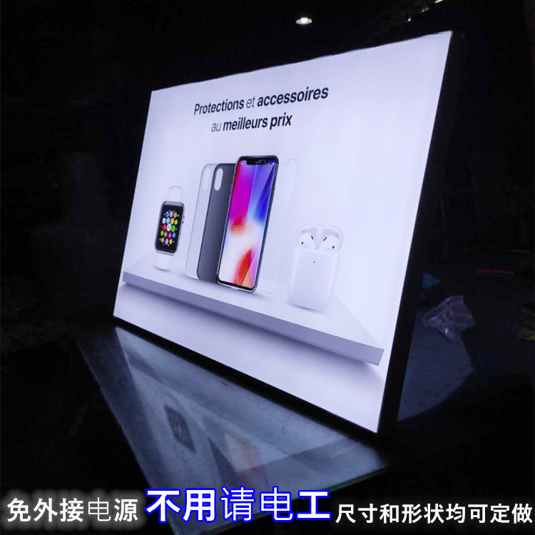 无边框卡布灯箱 UV软膜圆形灯箱发光广告牌 户外广告标识灯箱定制