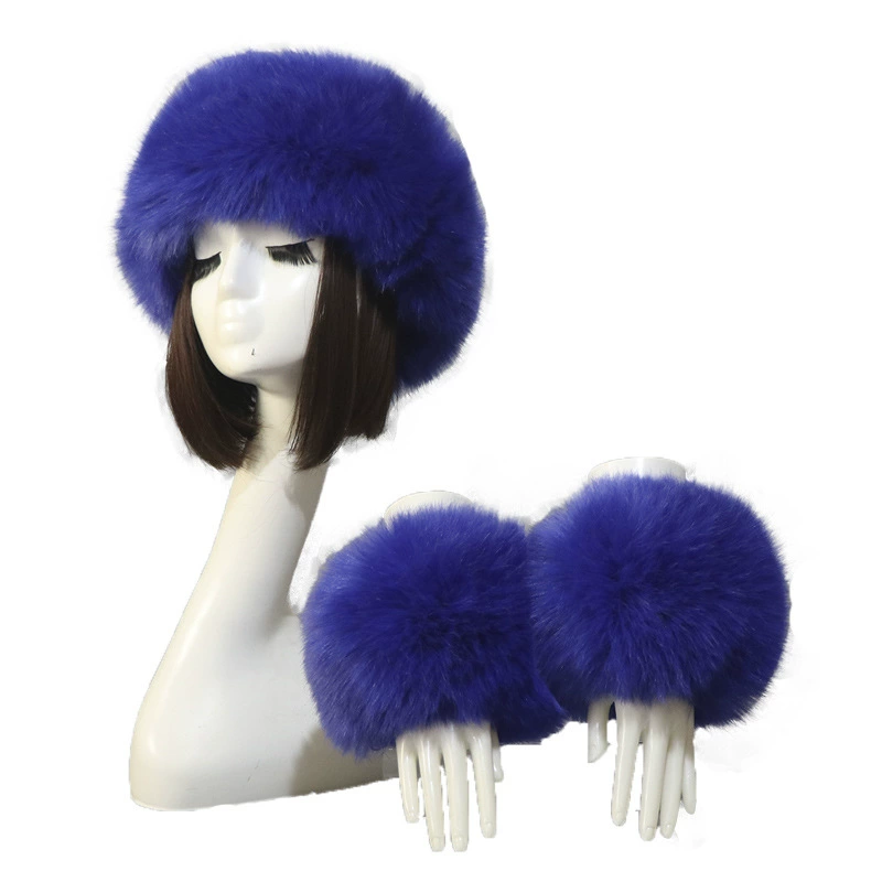 Шапка манжетный костюм, осень и зима, тёплая imitation fur иконка, лисий мех манжет рукав, иностранная торговля свободная клещ hat girl