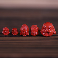 高含量朱砂佛头散珠小佛头笑佛头吊坠挂件手串DIY散珠配件