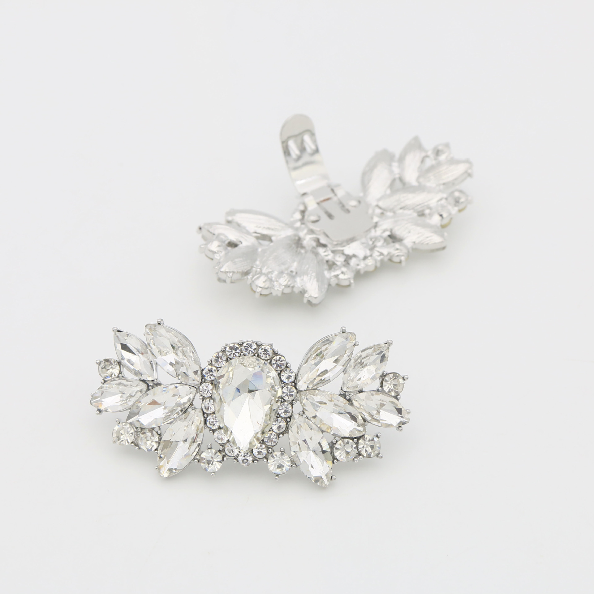 Accesorios para zapatos de tacón alto transfronterizos, flores de lazo para zapatos, hebillas para zapatos de novia, decoraciones desmontables para zapatos, accesorios decorativos, adornos de cristal para zapatos