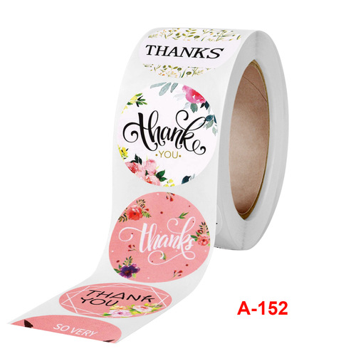 Bulk roll packaging, thank you for the floral craft decorations, sealing envelopes, decorative self-adhesive labels