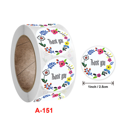 Bulk roll packaging, thank you for the floral craft decorations, sealing envelopes, decorative self-adhesive labels