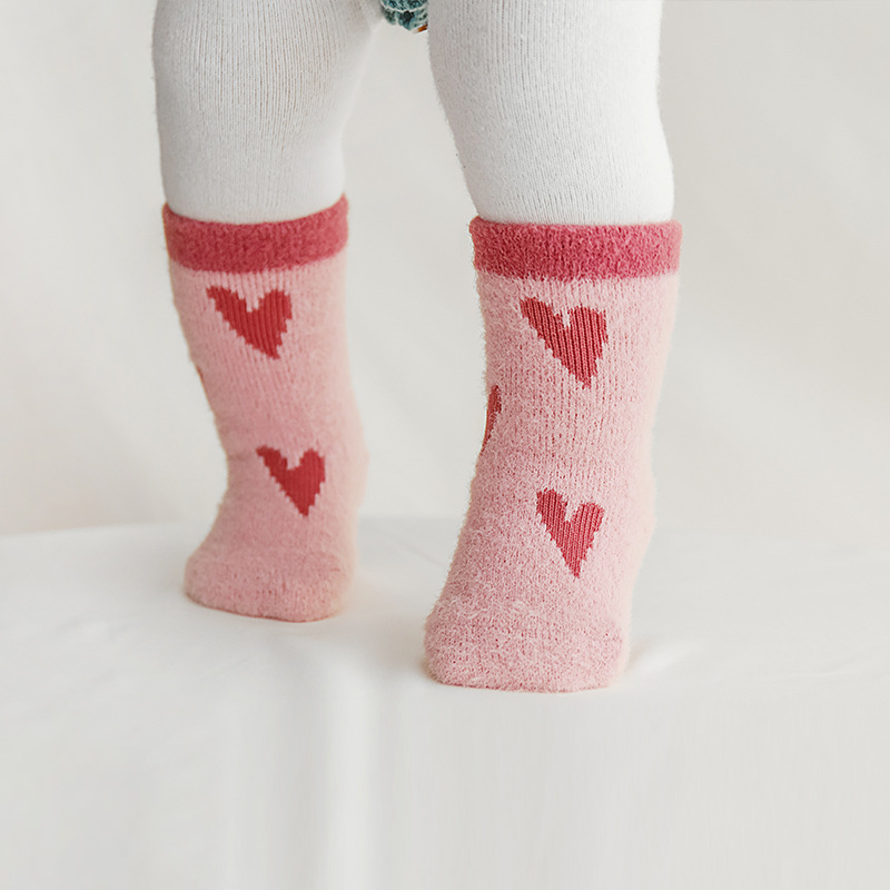 Calcetines de bebé nuevo Otoño e Invierno niños y niñas espesado forro polar recién nacido bebé calcetines Corea lindo dibujos animados NIÑOS Calcetines