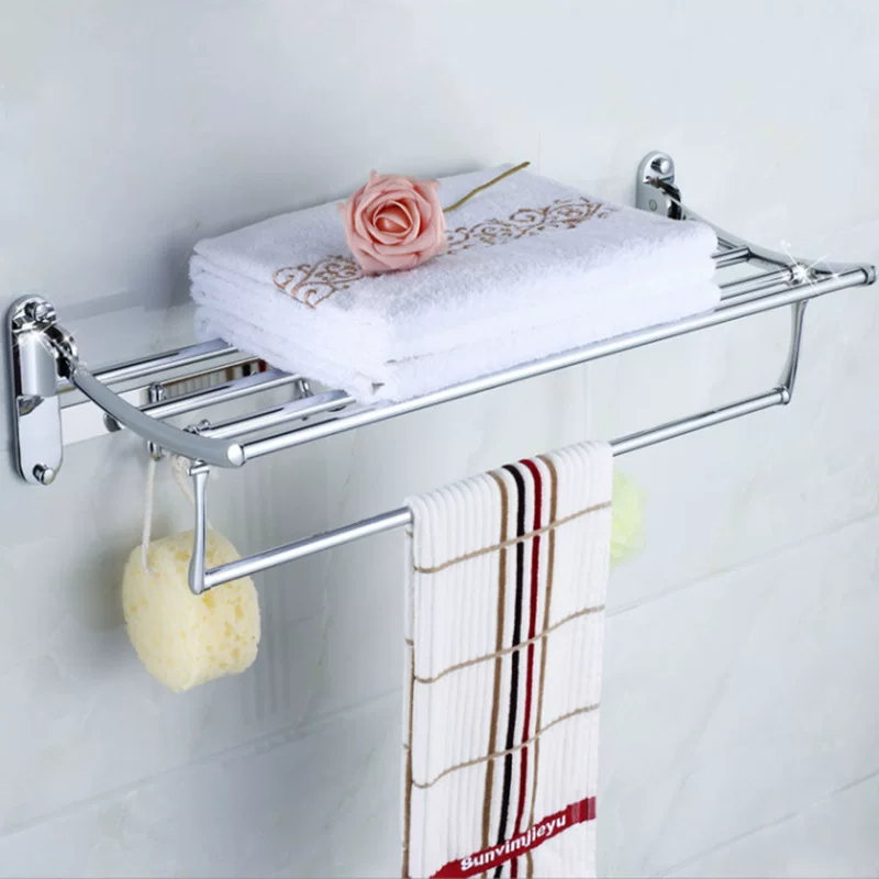 Э Electroplated stainless steel towel rack bathroom bathroom towel rack wholesale folding towel hanging rack storage rack project